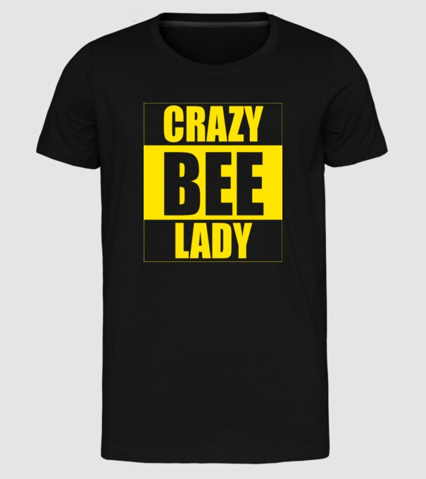 Crazy bee lady model negru pe tricou