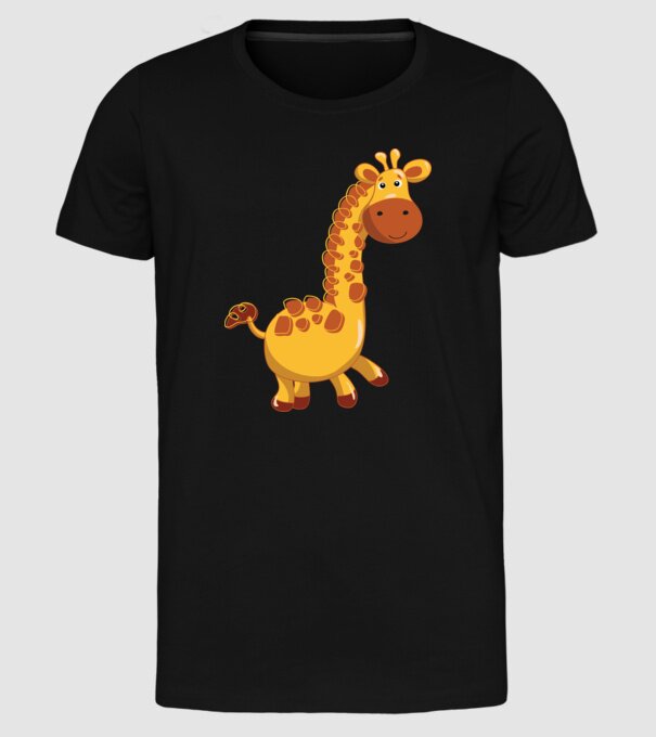 Cute giraffe model negru pe tricou