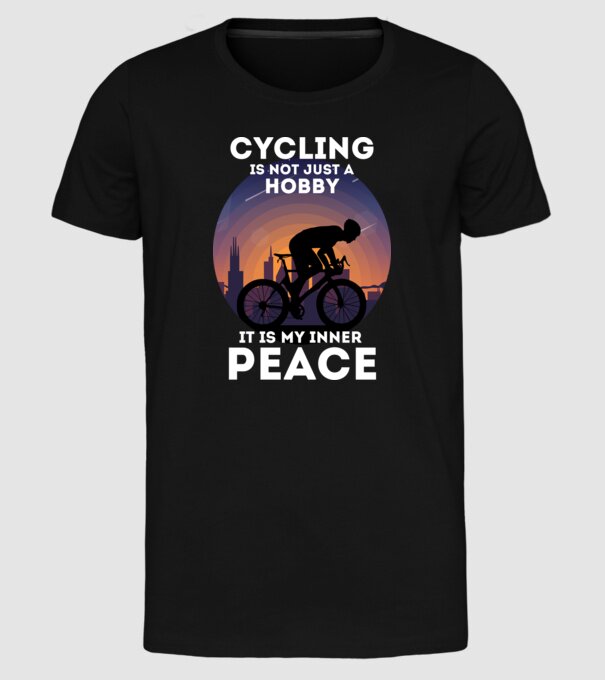cycling is not just a hobby model negru pe tricou