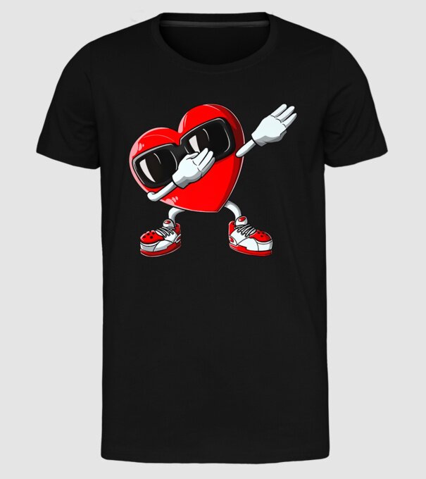 Dab inima model negru pe tricou