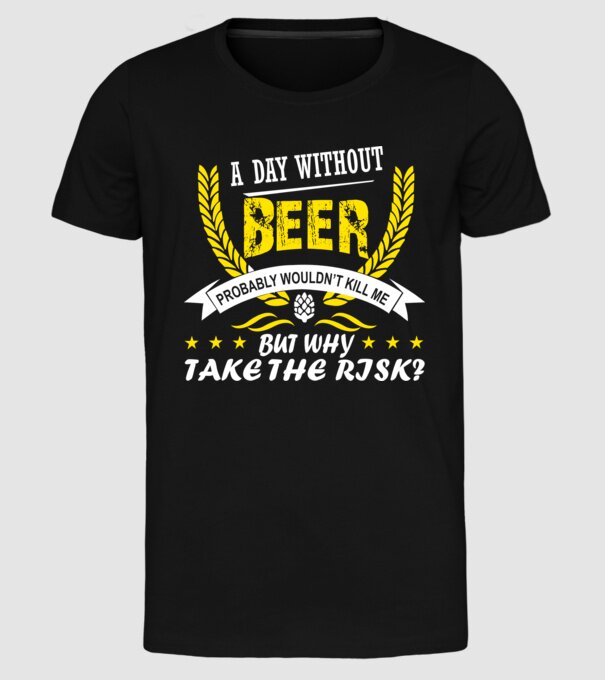 Day without beer model negru pe tricou