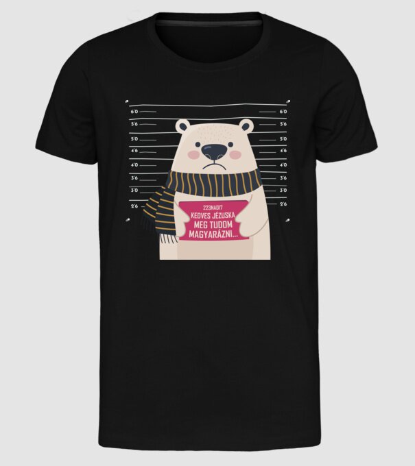 DearSanta model negru pe tricou
