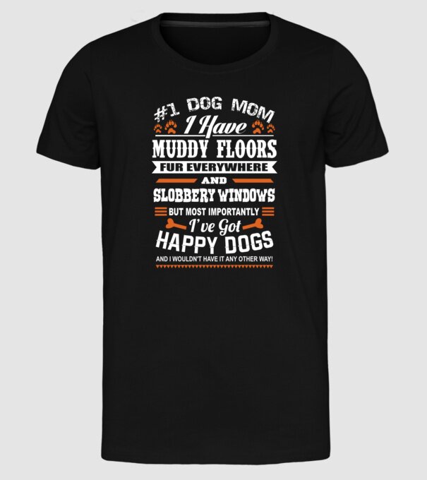 Dog mom be like model negru pe tricou