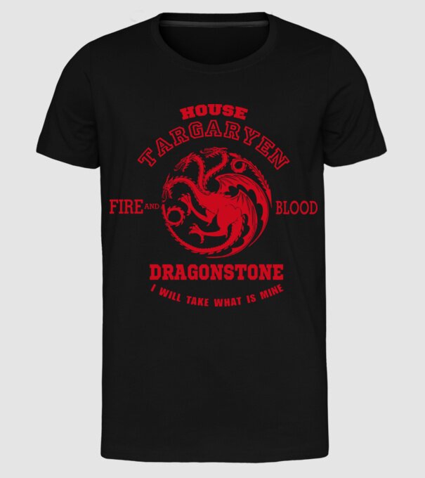 Dragonstone model negru pe tricou