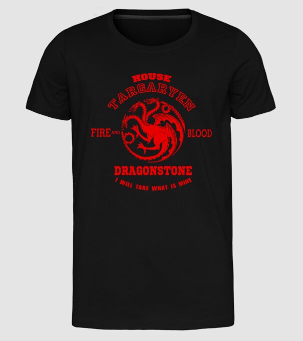 Dragonstone model negru pe tricou