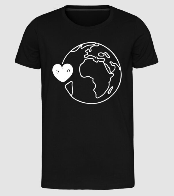 EarthLogo model negru pe tricou