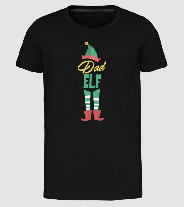 Elf family dad model negru pe tricou