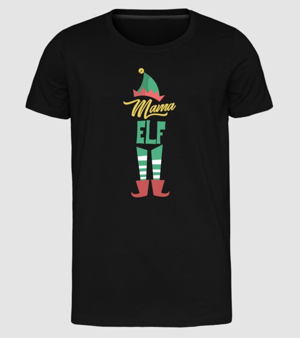 Elf family bunică model negru pe tricou