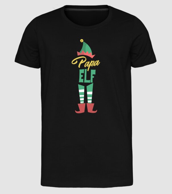 Elf family bunic model negru pe tricou