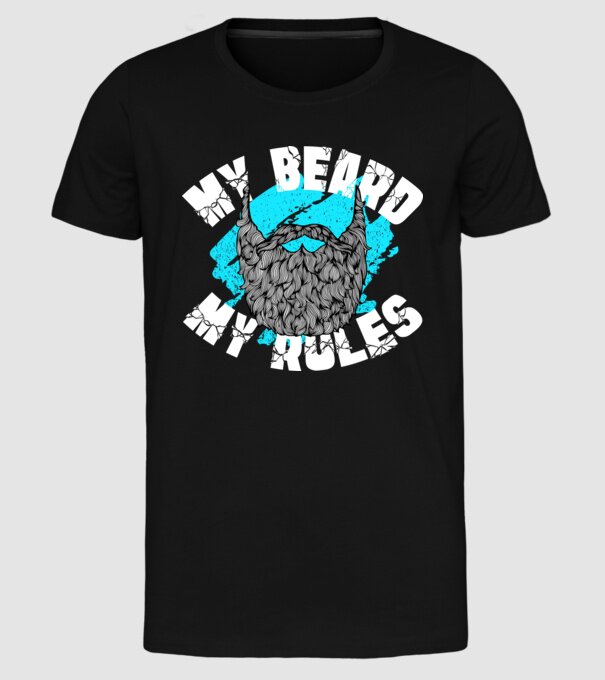 Barba mea, regulile mele (engleză) model negru pe tricou