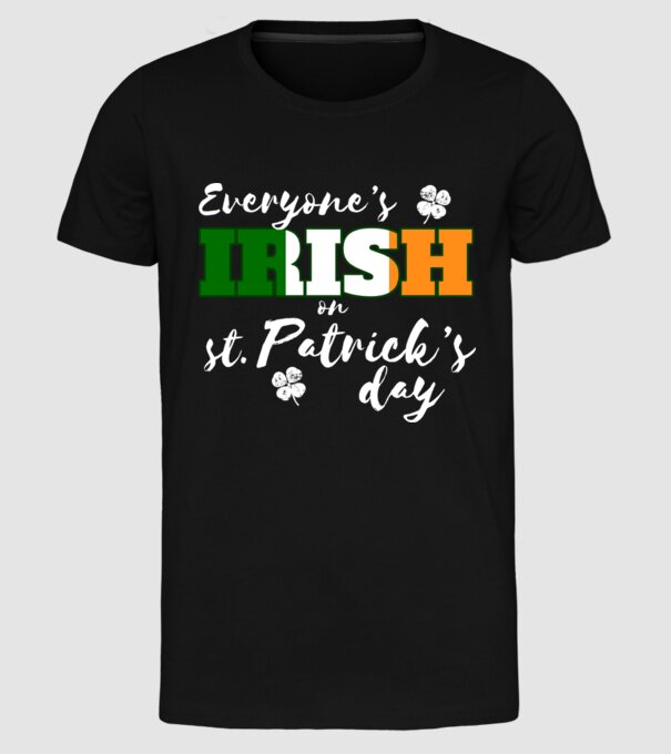 Everyone is irish flag model negru pe tricou