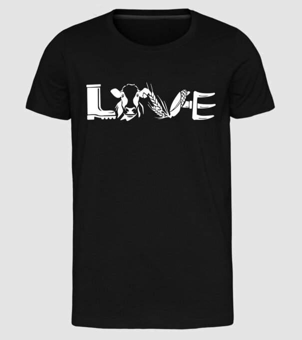 Farm love Cu tractor model negru pe tricou