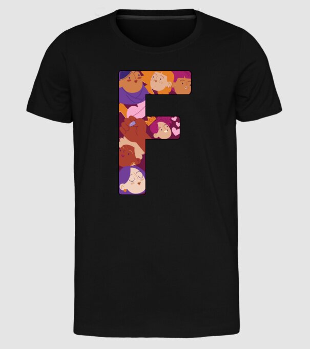 Feminism model negru pe tricou