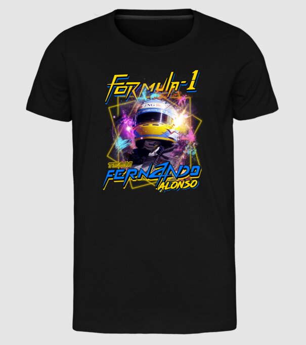 FORMULA 1 ALONSO model negru pe tricou