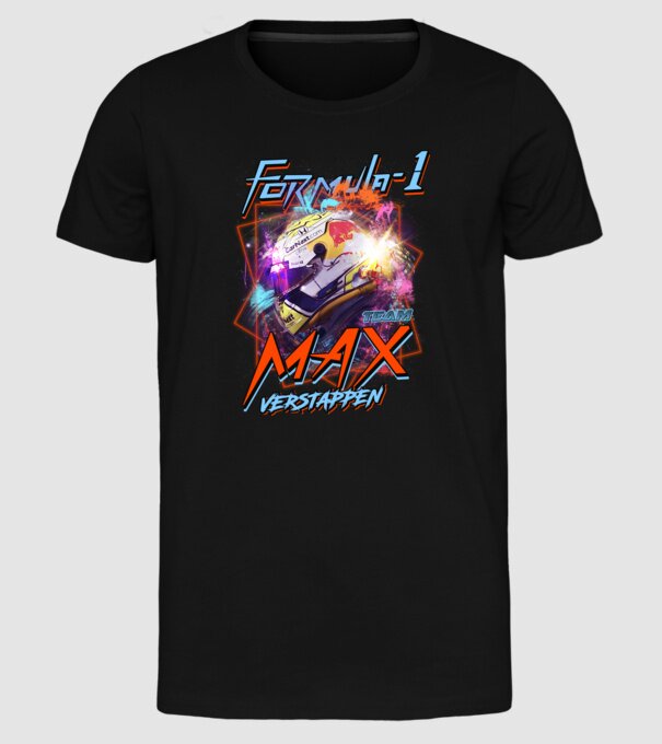 FORMULA 1 VERSTAPPEN model negru pe tricou