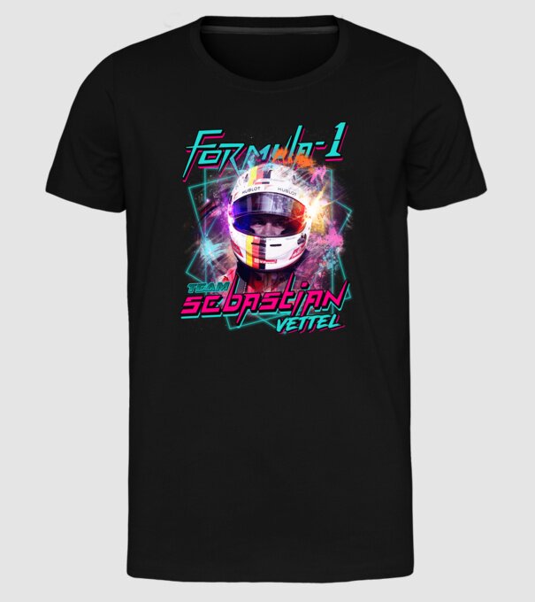 FORMULA 1 VETTEL model negru pe tricou