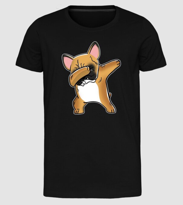 Buldog francez DAB model negru pe tricou