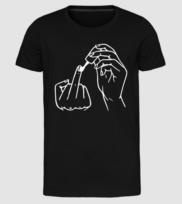 Nail polish Fuck U model negru pe tricou