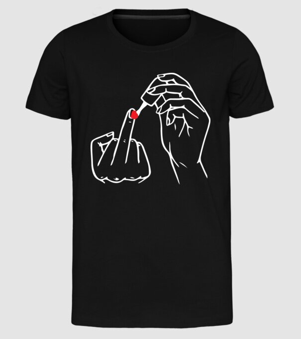 Nail polish Fuck U model negru pe tricou