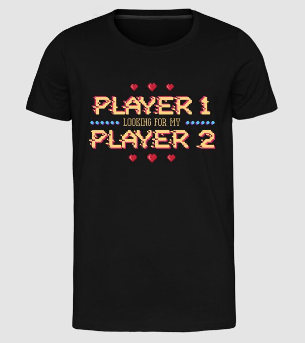 Gamer Love model negru pe tricou