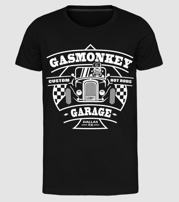 Gas Monkey model negru pe tricou