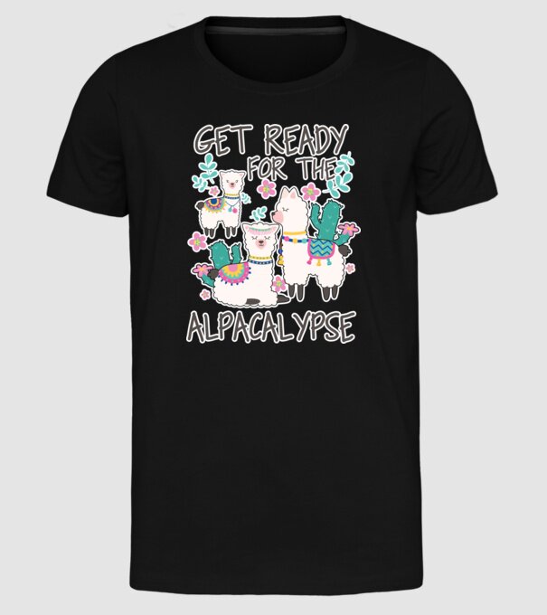Get ready for the alpacalypse model negru pe tricou