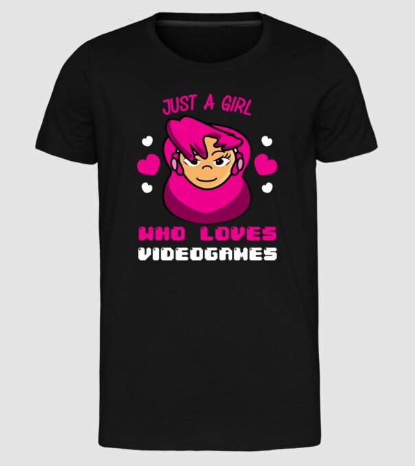 Girl Gamer model negru pe tricou