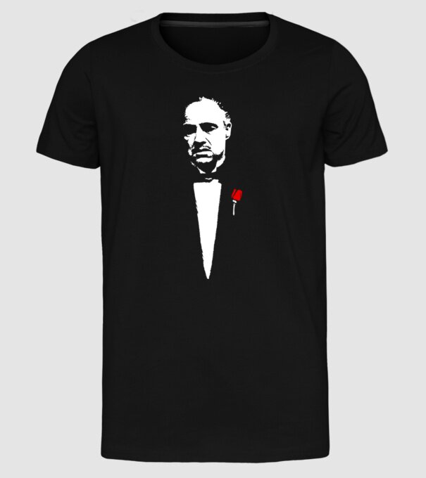 godfather cu trandafir model negru pe tricou