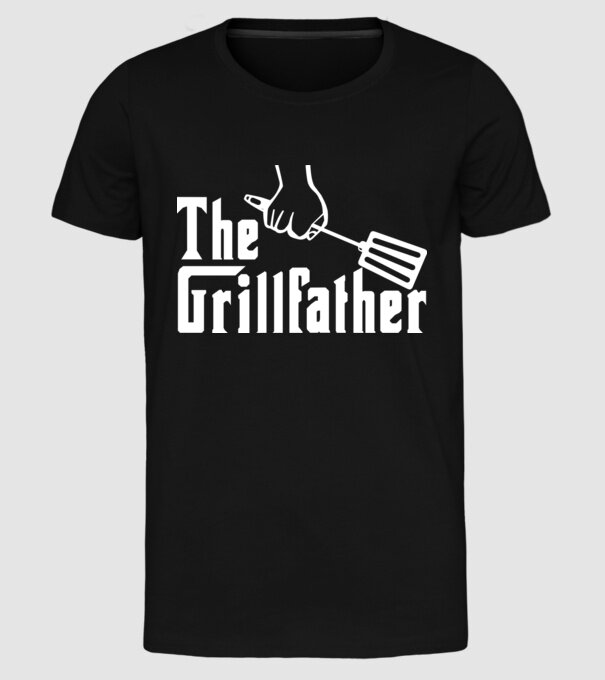 GrillFather model negru pe tricou