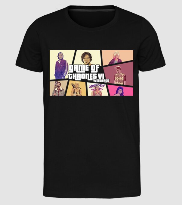 GTA game of thrones model negru pe tricou