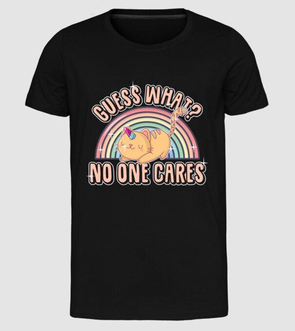 Guess what pisică-unicorn model negru pe tricou