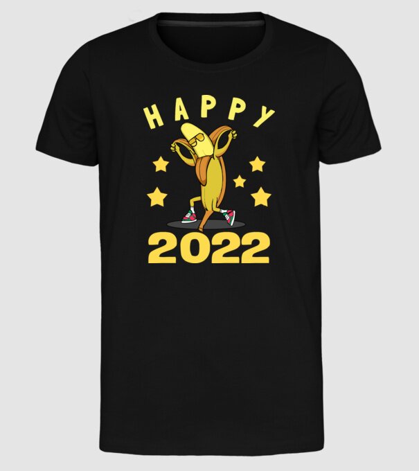 Happy new year Banana model negru pe tricou
