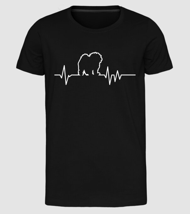 Heartbeat line Bolognese model negru pe tricou