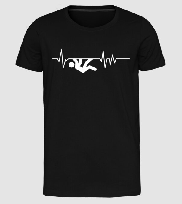 Heartbeat escaladare model negru pe tricou
