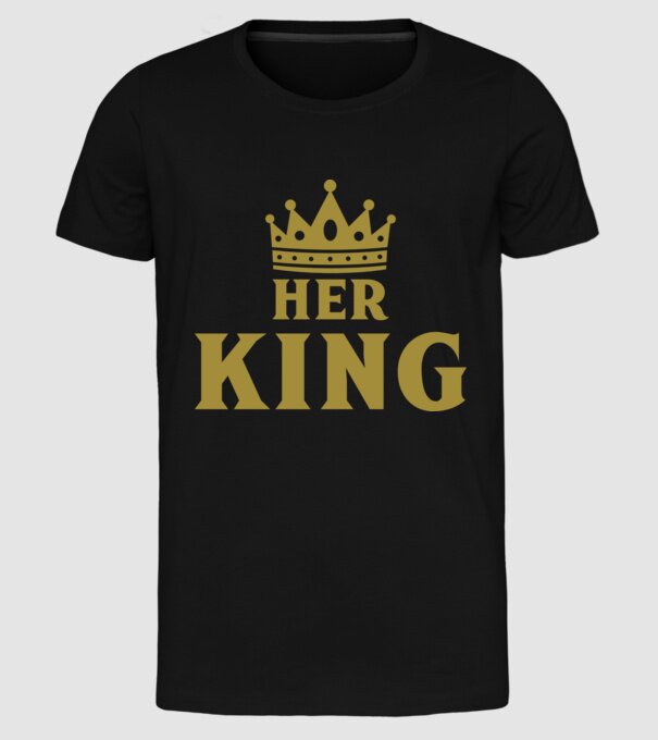 Her King model negru pe tricou