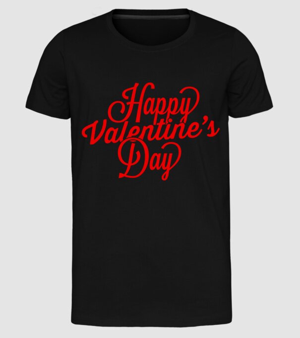 Happy Valentines day model negru pe tricou