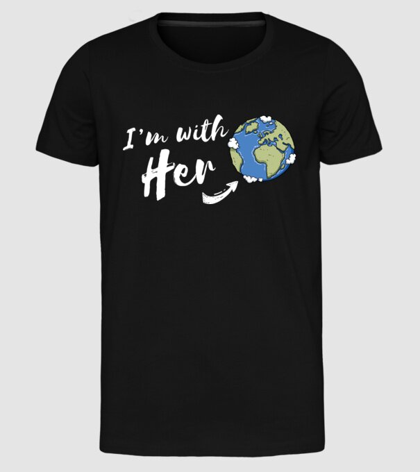 'i''m with her' model negru pe tricou