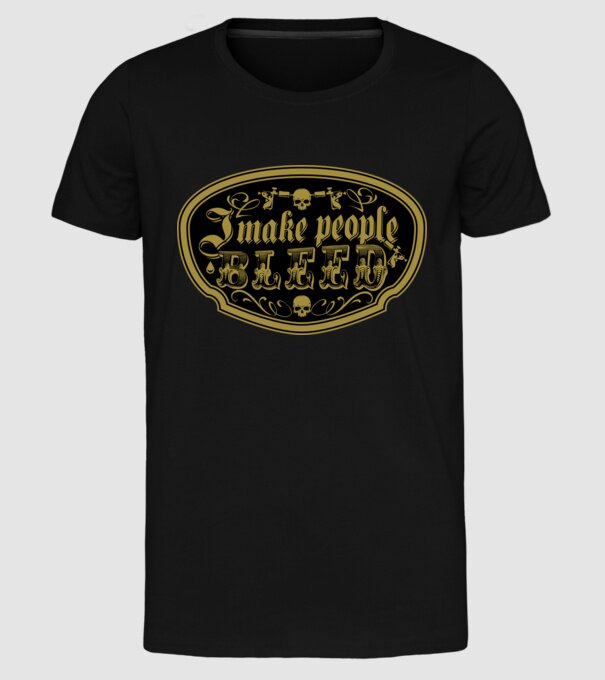 I make people bleed model negru pe tricou