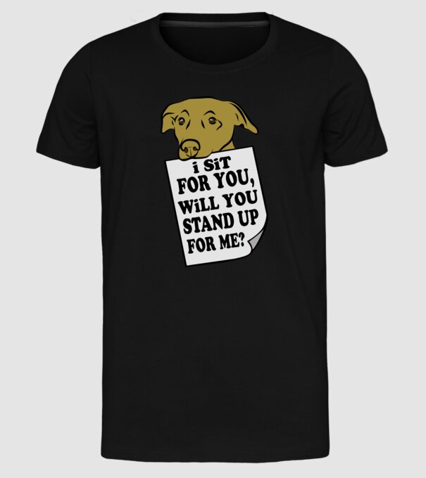 I sit for you model negru pe tricou