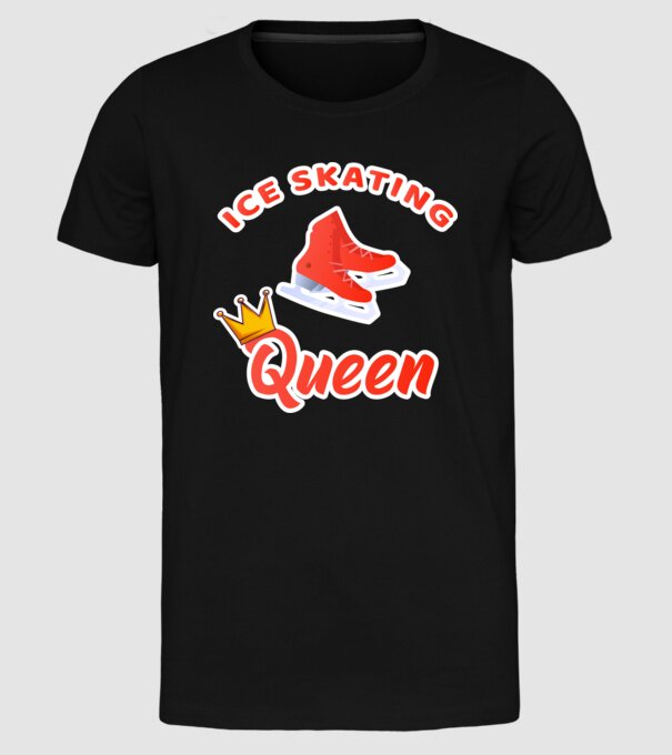 Ice skatin Queen model negru pe tricou