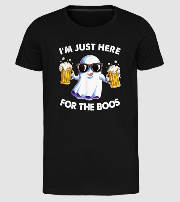 Im just here for the boos model negru pe tricou