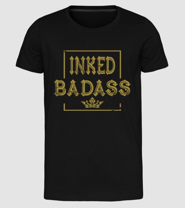 Inked Badass model negru pe tricou