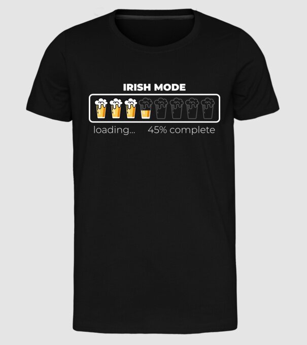 Irish mode model negru pe tricou