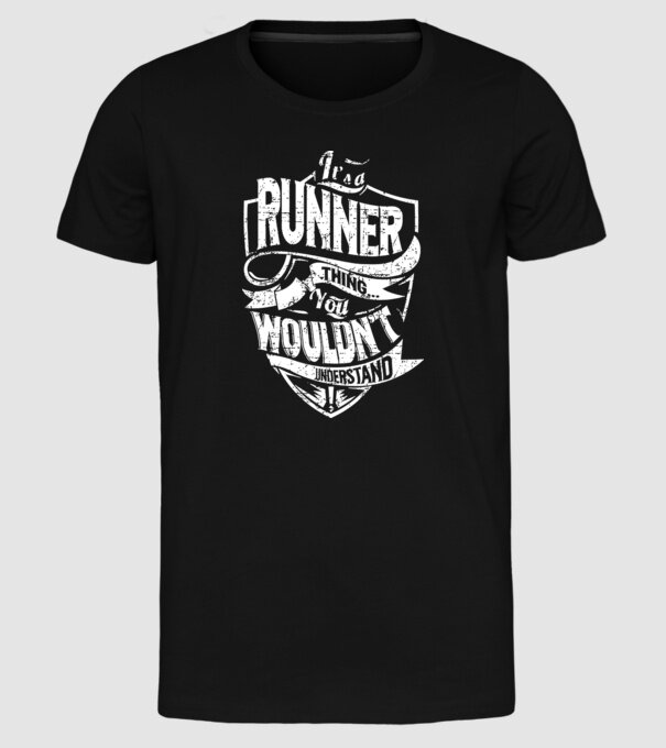 'It''s a runner thing' model negru pe tricou