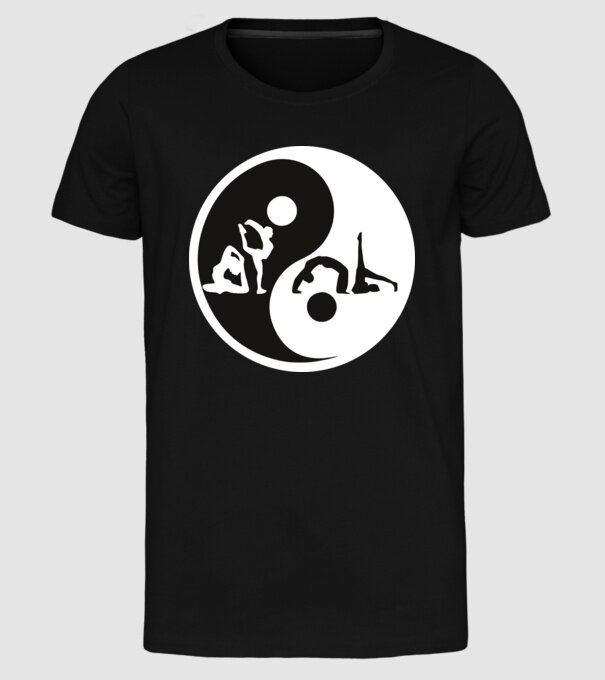 Yoga yin-yang model negru pe tricou