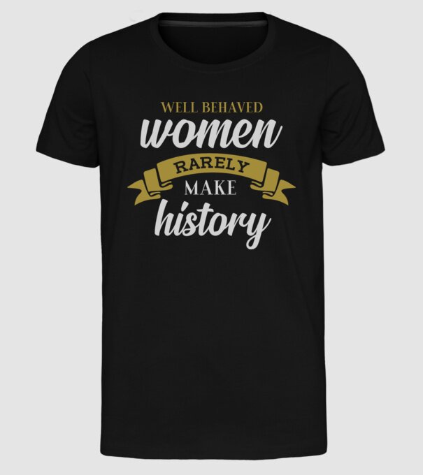 Fete bine educate model negru pe tricou