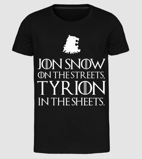 Jon Snow streets model negru pe tricou