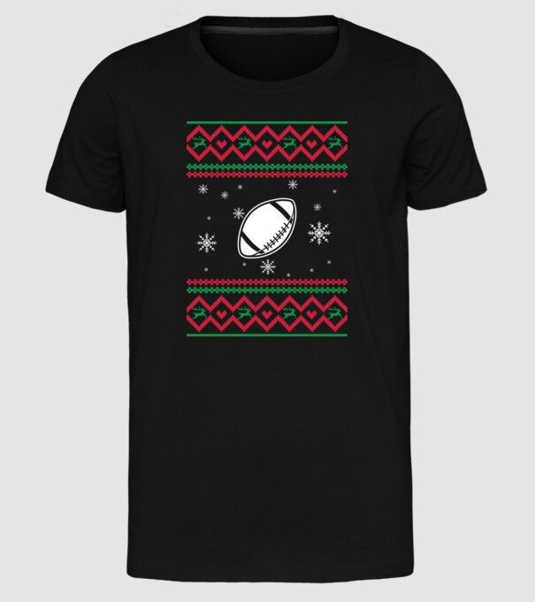 Model tricotat de Crăciun - fotbal american model negru pe tricou