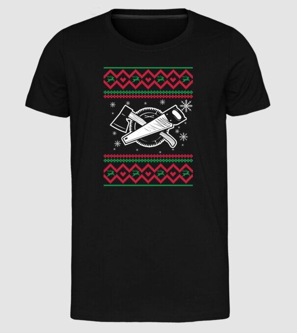 Model tricotat de Crăciun - tâmplar model negru pe tricou