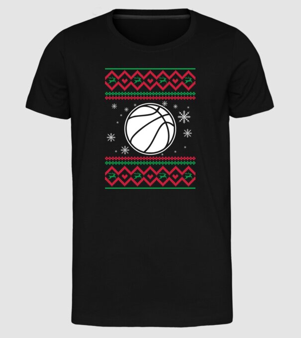 Model tricotat de Crăciun - baschet model negru pe tricou